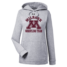 Bulldog Wrestling Under Armour Ladies' Hustle Pullover Hooded Sweatshirt